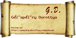 Gáspáry Dorottya névjegykártya